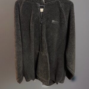 Fear of God EssentialsSS22 Mens Polar Fleece Half Zip Hoodle “Iron”